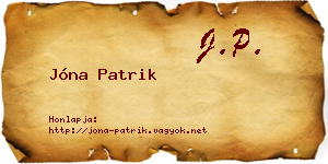 Jóna Patrik névjegykártya