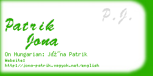 patrik jona business card